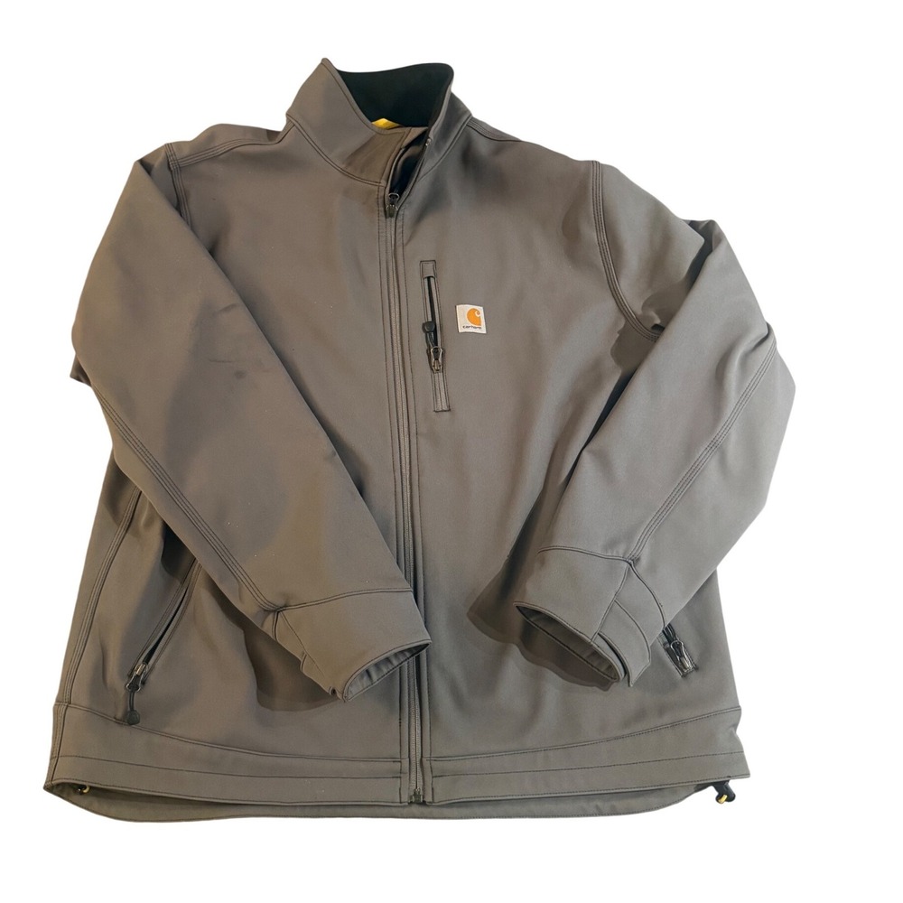 Carhartt Crowley Softshell Jacket Mens XL Gray Full Zip Workwear 100146
